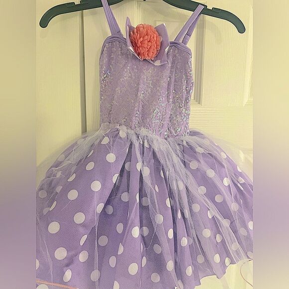 Curtain Call Dance Costume In Delicate Dancer - Purple & White